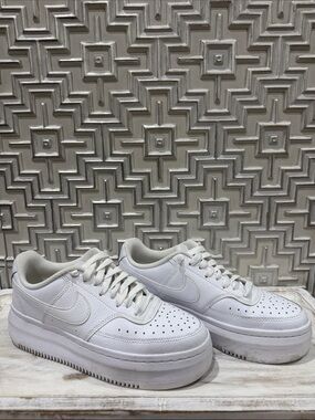 Nike Women's White Platform Low-Top Sneakers - Clean Leather Swoosh